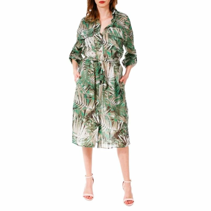 Feride Beige-Green Dress By Aggi 5 Feride Beige-Green Dress By Aggi - Image 3