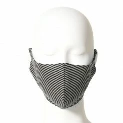 Face Mask Black & Grey Stripes Large By Aggi -Aggi Elegant Store ai6iblm4mmlbrtgzl6yy