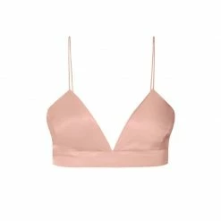 Asha Satin Interface Tan Bralette Top By Aggi