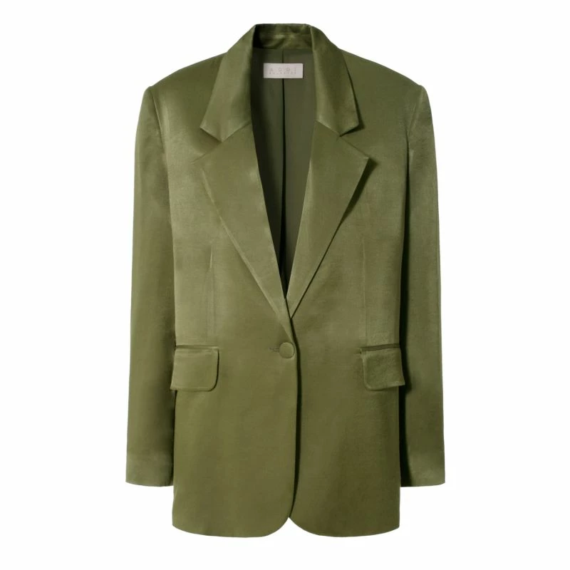 Bellamy Satin Olive Branch Blazer By Aggi 3 Bellamy Satin Olive Branch Blazer By Aggi