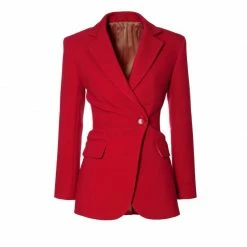 Isabella Lipstick Red Blazer By Aggi