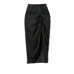 Katy Glossy Black Skirt By Aggi