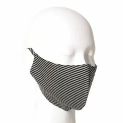 Face Mask Black & Grey Stripes Large By Aggi -Aggi Elegant Store fs9aer2yfwdbawr309aj