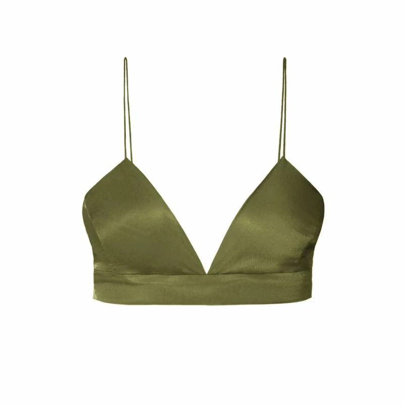 Asha Satin Olive Branch Bralette Top By Aggi 3 Asha Satin Olive Branch Bralette Top By Aggi