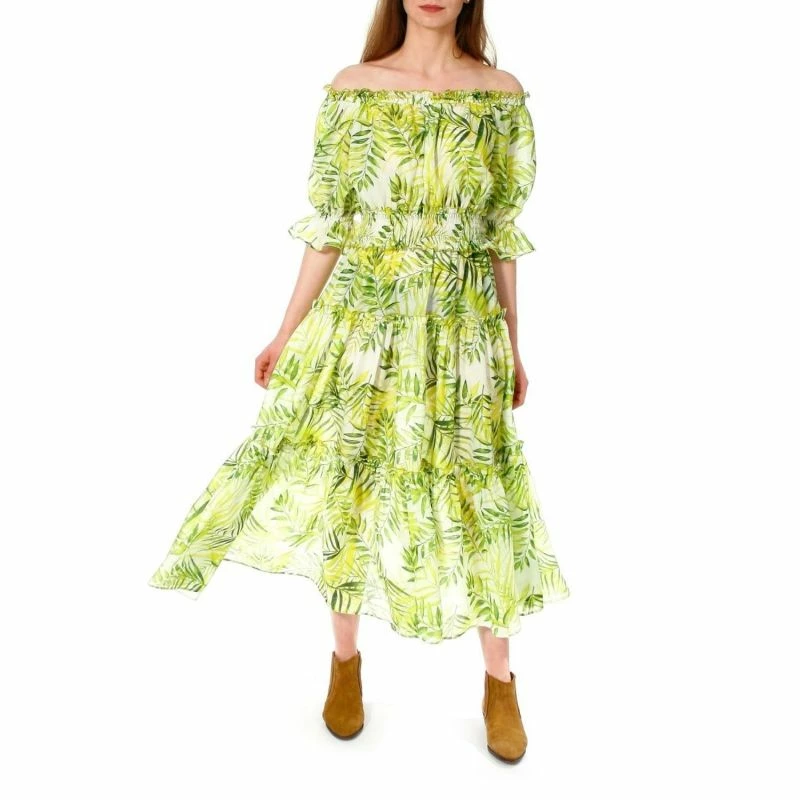 Taja White-Lime Dress By Aggi 4 Taja White-Lime Dress By Aggi - Image 2