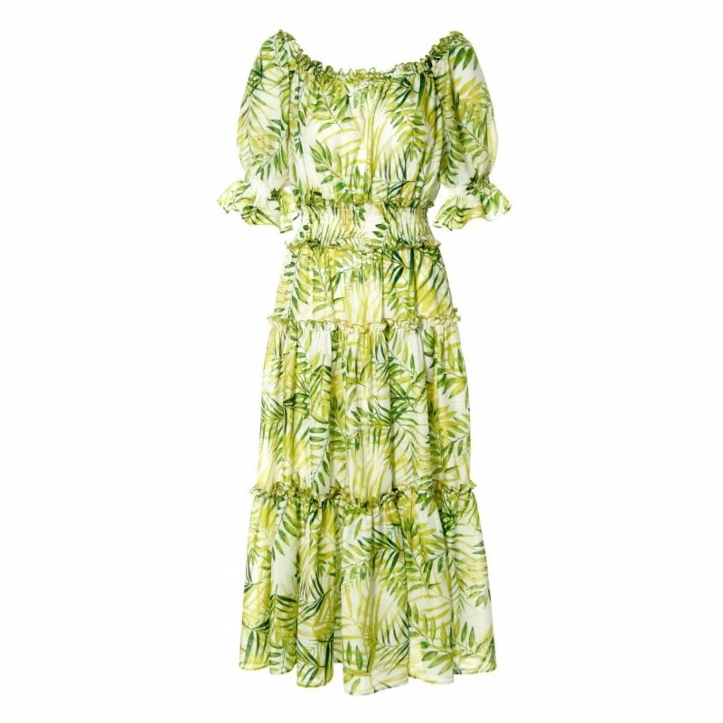 Taja White-Lime Dress By Aggi 3 Taja White-Lime Dress By Aggi