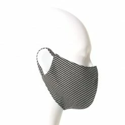 Face Mask Black & Grey Stripes Large By Aggi -Aggi Elegant Store nn00xrjjvjglvvwewokf