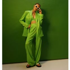 Bellamy Satin Green Flash Blazer By Aggi -Aggi Elegant Store no6jcbxiseefjmmh5xj0