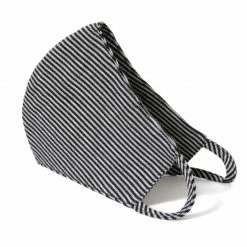 Face Mask Black & Grey Stripes Large By Aggi