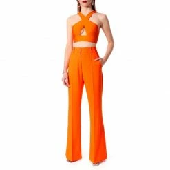 Camilla Neon Orange Flared Pants By Aggi -Aggi Elegant Store o7jesktgicxzwoto9rkq