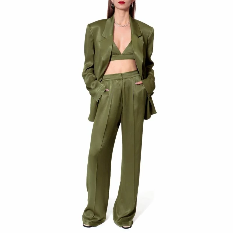 Asha Satin Olive Branch Bralette Top By Aggi 5 Asha Satin Olive Branch Bralette Top By Aggi - Image 3