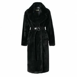 Kylie Warm Black Faux Fur Coat By Aggi