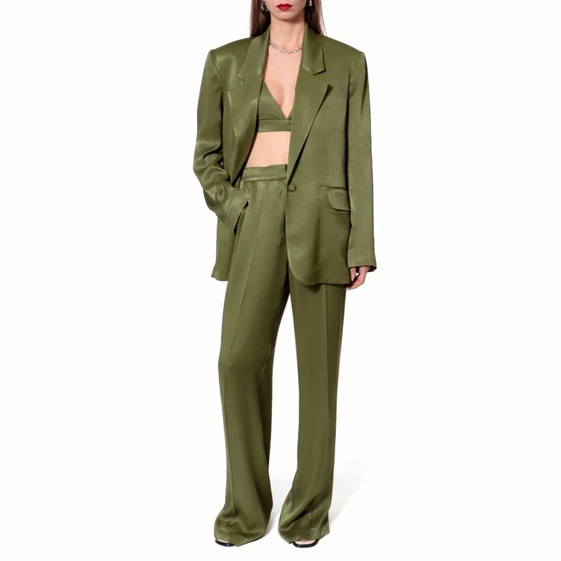 Bellamy Satin Olive Branch Blazer By Aggi 4 Bellamy Satin Olive Branch Blazer By Aggi - Image 2