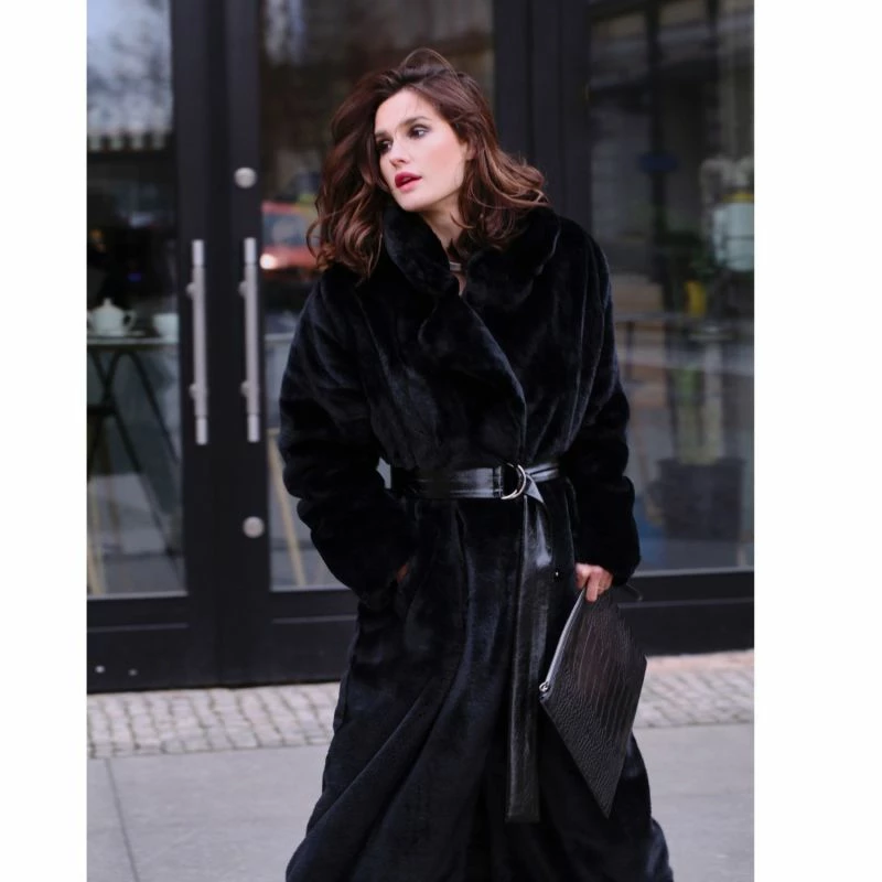 Kylie Warm Black Faux Fur Coat By Aggi 5 Kylie Warm Black Faux Fur Coat By Aggi - Image 3