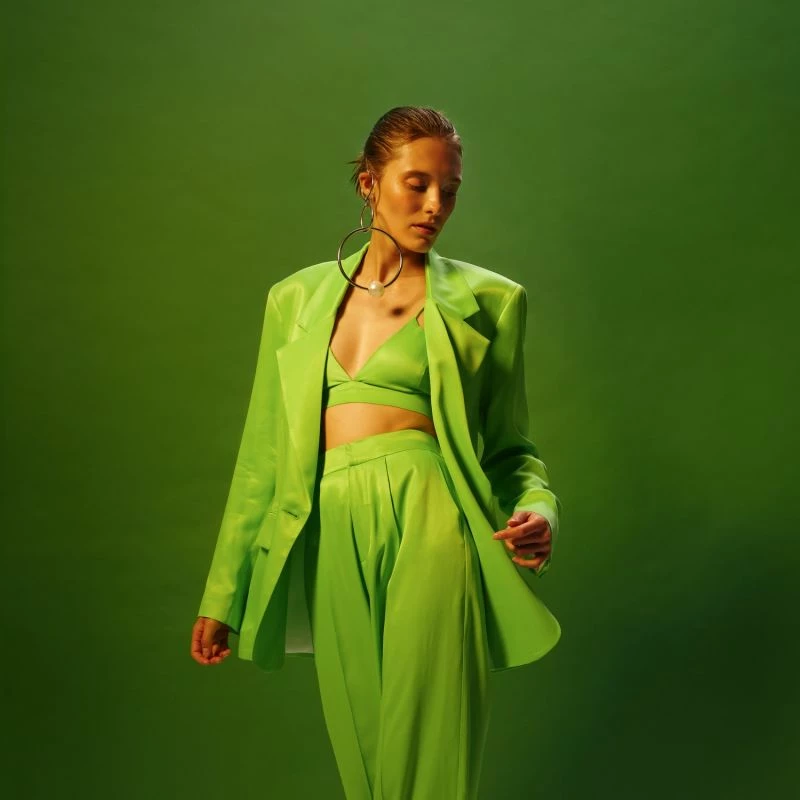 Asha Satin Green Flash Bralette Top By Aggi 4 Asha Satin Green Flash Bralette Top By Aggi - Image 2