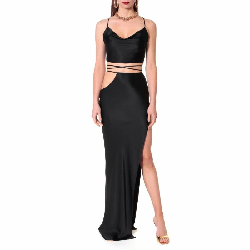 Faye Glossy Black Skirt By Aggi 4 Faye Glossy Black Skirt By Aggi - Image 2