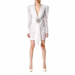 Krystle White Asparagus Dress By Aggi -Aggi Elegant Store t8se79nam8gnf1rez6ow