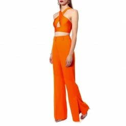 Camilla Neon Orange Flared Pants - Long By Aggi -Aggi Elegant Store u3wtkigdoeppwkyoyig2