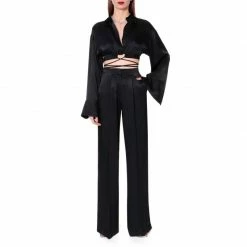 Lauren Glossy Black Blouse By Aggi -Aggi Elegant Store ub157lr3sw0t31hg2839 1