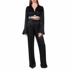 Jessie Satin Glossy Black Trousers By Aggi -Aggi Elegant Store vc3fexck0ups0sjqexxn