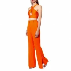 Camilla Neon Orange Flared Pants By Aggi -Aggi Elegant Store vcmnhgfy8hij0dnmvocz