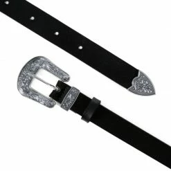 Black Leather Belt With One Silver Ornament Buckle By Aggi 5 Black Leather Belt With One Silver Ornament Buckle By Aggi -Aggi Elegant Store xf8exw2unq53ohintg6k